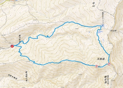 唐沢鉱泉から天狗岳地図