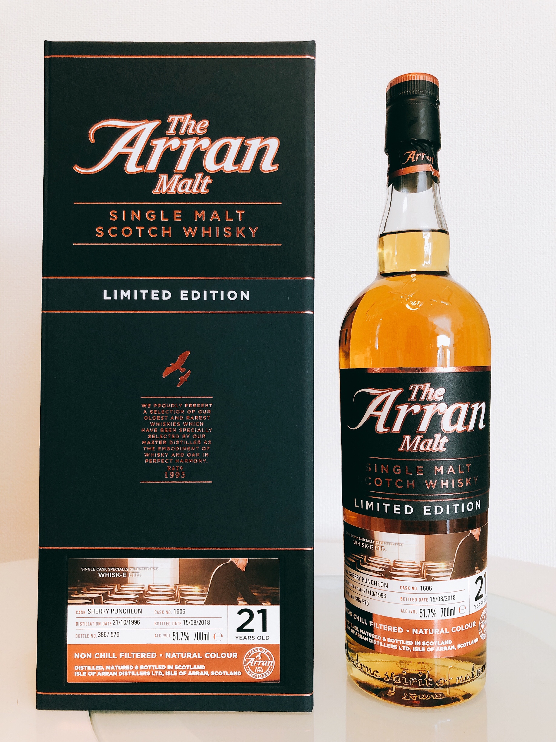 The ARRAN Limited Edition 1996 21 Years old Sherry Puncheon #1606 